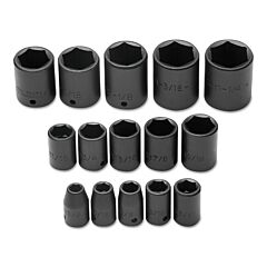 Proto® 74104 Torqueplus 15 Pc Impact Socket Sets, 1/2 In, 6 Point