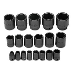 Proto® 74106 Torqueplus 19 Piece Impact Socket Sets, 1/2 In, 6 Point