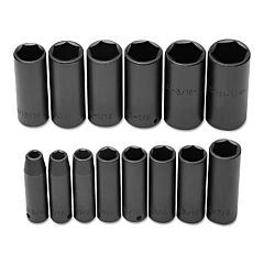 Proto® 74114 Torqueplus 15 Pc Deep Impact Socket Set, 1/2 In, 6 Point