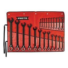 Proto® Scvm-22S Spline Reversing Combination Ratcheting Wrench, 22 Pc, Metric