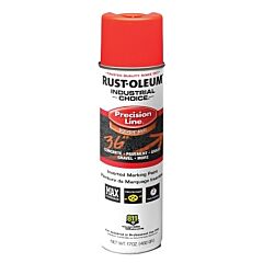 Rust-Oleum® 203028V Industrial Choice® M1600/M1800 System Precision-Line Inverted Marking Paint, 17 Oz, Fluorescent Red-Org, M1600 Solvent-Based