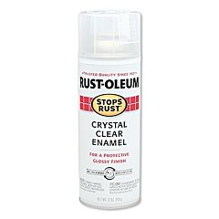 Rust-Oleum® 7701830 Stops Rust® Clear Enamel Spray Paint, 12 Oz Aerosol Can, Crystal, Glossy Finish