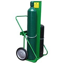 Saf-T-Cart 401-14Fw 150 Series Cart, Holds 2 Cylinders, 9-1/2 In To 12-1/2 In Dia, 14 In Semi-Pneumatic Wheels, With Firewall