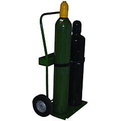 Saf-T-Cart 820-10 800 Series Cart, Holds 2 Cylinders, 6-1/2 In To 7-3/4 In Dia, 10 In Semi-Pneumatic Wheels