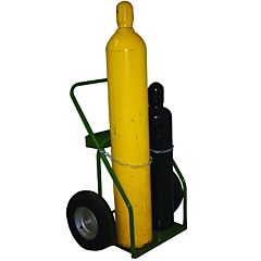 Saf-T-Cart 861-16 800 Series Cart, Holds 2 Cylinders, 9.5 In Dia., 16 In Pneumatic Wheels