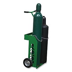 Saf-T-Cart 920-6B Cylinder Box Cart, For Oxygen And Acetylene, 8 In D X 12.75 In W X 32.75 In H, 6 In Semi-Pneumatic Tires