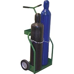 Saf-T-Cart 935-8S 900 Series Cart, Holds 2 Cylinders, 8 In To 8-1/2 In Dia, 8 In Semi-Pneumatic Wheels