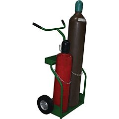 Saf-T-Cart 950-10 900 Series Cart, Holds 2 Cylinders, 8-1/2 In And 9-1/2 In Dia, 10 In Semi-Pneumatic Wheels