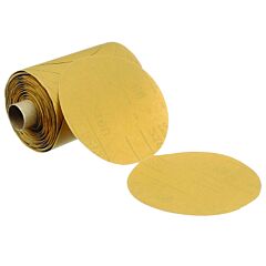 3M 051111-49909 Stikit Gold Paper Disc Roll 216U, Aluminum Oxide, 5 In Dia X Nh, P80 Grit, Die 500X
