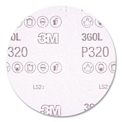 3M 051131-01707 Hookit Clean Sanding Disc 360L, Aluminum Oxide, 5 In Dia, P320