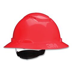 3M H-805Sfv-Uv Securefit™ Hard Hat, Ratchet Suspension W/Uvicator, Full Brim, Vented, Red