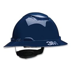 3M H-810Sfv-Uv Securefit™ Hard Hat, Ratchet Suspension W/Uvicator, Full Brim, Vented, Navy Blue