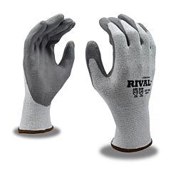 Cordova 3712Gl Gloves, Rival Light Gray 13-Gauge Hppe Shell, Gray Polyurethane Palm Coating, Ansi Cut Level A2, Size Large