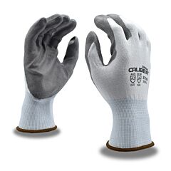 Cordova 3716L Gloves, Caliber White 13-Gauge Hppe Shell, Gray Polyurethane Palm Coating, Ansi Cut Level A2, Size Large
