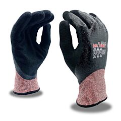Cordova 3734Icel Gloves, Machinist Ice Two-Layer Insulated Shell, Two-Layer Nitrile Coating, Full Black Flat Nitrile, Black Sandy Nitrile Palm, Touchscreen Fingertips, Ansi Cut Level A5, Size Large