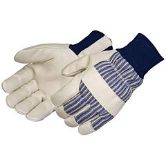 Liberty Safety 0233 Premium Grain Pigskin Leather Palm Gloves, 3M Thinsulate Lined, Knuckle Strap, Blue Knit Wrist, Size Large