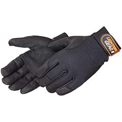 Liberty Safety 0815Bk Premium Black Grain Goatskin, Black Spandex Fabric Back, Adjustable Hook & Loop Tabs, Size Small