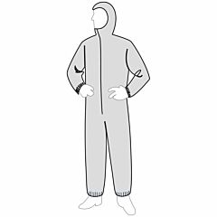 Polygard 15132 1.25 Oz. Polypropylene White Coveralls, Zipper, Hood & Boots, Size Large