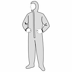 Permagard 18122 Coveralls Attached Hood & Boots W/Elastic Wrists & Ankles, Zipper Front Closure With Storm Fly, Size X-Large