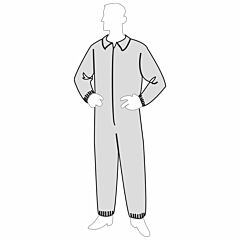 Permagard 18125 Coveralls Elastic Wrists & Ankles, Zipper Front Closure With Storm Fly, Size Medium