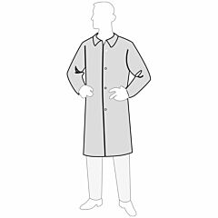 Permagard 18300 Lab Coat, Collar, No Pocket, Front Snap Closure, Size 3X-Large