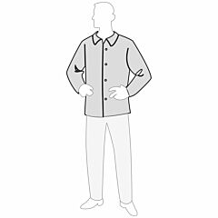 Permagard 18303 Shirt, Collar, Long Sleeve, Front Snap Closure, Size Large