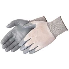 Liberty Safety 4630Q 13 Gauge, 100% Nylon Shell Gloves, Gray Nitrile Palm, Size Small