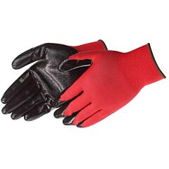 Liberty Safety 4631Q/Rd 13 Gauge, 100% Red Nylon Shell Gloves, Black Nitrile Palm, Size X-Large
