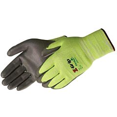 Liberty Safety 4928Hg "Z-Grip" Cut Resistant Gloves, Ansi A4, Hi-Viz Green Shell, Gray Pu Palm Coated, Vend Packed, Size X-Small