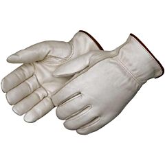Liberty Safety 6237 Standard Grain Leather Drivers Gloves, Red Fleece Lined, Keystone Thumb, Shirred Elastic Back, Size X-Large