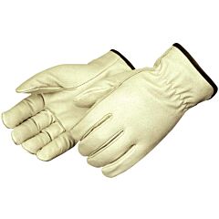 Liberty Safety 7010 Regular Grain Pigskin Drivers Gloves, Straight Thumb, Unlined, Shirred Elastic Back, Size Medium
