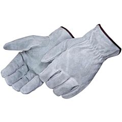 Liberty Safety 8247 Select Shoulder Pearl Gray Split Leather Drivers Gloves, Keystone Thumb, Unlined, Shirred Elastic Back, Size Large