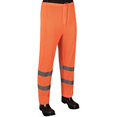 Liberty Safety C16925F Class E Orange Mesh Pants, 2" Level 2 Stripes, Elastic Waist With Drawstring, Size Medium/Large