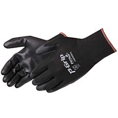 Liberty Safety P4638Bk Black Nylon/Polyester Shell Gloves, Black Pu Palm, Size Large