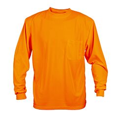 Cordova V140S Cor-Brite™ Type O, Non-Rated, Orange Birdseye Mesh T-Shirt, Long Sleeves, Chest Pocket, Size Small