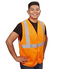 Cordova V210P3Xl Class 2, Orange Mesh Vest, Hook & Loop Closure, 2-Inch Silver Reflective Tape , Size 3X-Large