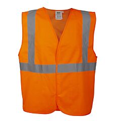 Cordova V2203Xl Class 2, Orange Solid Fabric Vest, Hook & Loop Closure, 2-Inch Silver Reflective Tape, Size 3X-Large