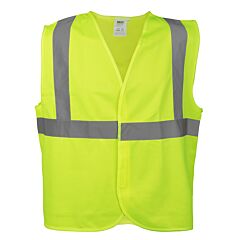 Cordova V2216Xl Class 2, Lime Solid Fabric Vest, Hook & Loop Closure, 2-Inch Silver Reflective Tape, Size 6X-Large
