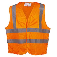 Cordova V230Pfr5Xl Class 2, Limited Fr Orange Mesh Vest, Hook & Loop Closure, 2-Inch Silver Reflective Tape, One Inside Lower Pocket & One Outside Chest Pocket, Outside 3-Division Pen Pocket, Mic Tab, Size 5X-Large