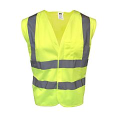 Cordova V241P3Xl Class 2, Lime Mesh Vest, Hook & Loop Closure, Inside Pocket, Two Horizontal 2-Inch Silver Reflective Stripes, Size 3X-Large