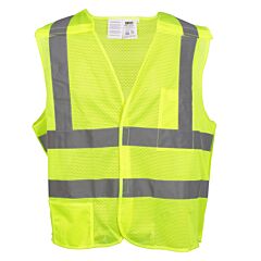 Cordova Vb221Pfr5Xl Class 2, Limited Fr, 5-Point Breakaway Vest, Lime Mesh, One Outside Lower Pocket, One Inside Chest Pocket With Hook & Loop Closure, 2-Inch Silver Reflective Tape, Size 5X-Large