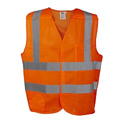 Cordova Vb230P2Xl Class 2, 5-Point Breakaway Vest, Orange Mesh, One Outside Pocket, One Inside Pocket With Hook & Loop Closure, 2-Inch Silver Reflective Tape, Size 2X-Large