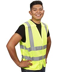 Cordova Vb231P4Xl Class 2, 5-Point Breakaway Vest, Lime Mesh, One Outside Pocket, One Inside Pocket With Hook & Loop Closure, 2-Inch Silver Reflective Tape, Size 4X-Large
