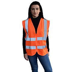 Cordova Vz240P6Xl Class 2, Orange Mesh Vest, Zipper Closure, Inside Pocket, Two Horizontal 2-Inch Silver Reflective Stripes, Size 6X-Large