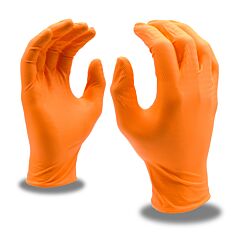 Cordova 4093Xxl Nitri-Cor Z-Tread™ Hi-Vis Orange Disposable Nitrile Gloves, 6 Mil, Industrial Grade, Powder Free, Z-Tread Embossed Grip, Size 2X-Large
