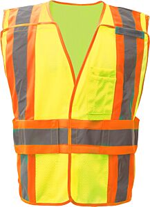 Gss Safety 1803 Expandable Class 2 Breakaway Vest, Lime, Size 2X/4X-Large