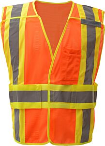 Gss Safety 1804 Expandable Class 2 Breakaway Vest, Orange, Size 2X/4X-Large