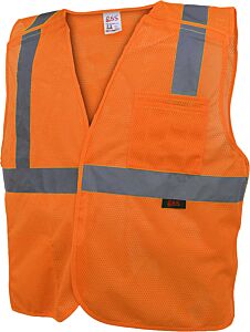 Gss Safety 1802 Economy Class 2 Breakaway Vest, Orange, Size X-Large