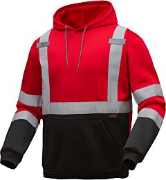 Gss Safety 7014 Non-Ansi Fleece Sweatshirt, Pullover Style, Red, Size Large