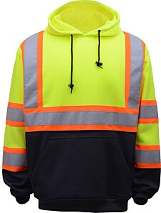 Gss Safety 7005 Class 3 Two Tone Fleece Sweatshirt, Pullover Style, Lime, Size 5X-Large